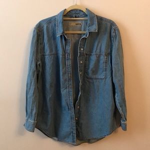 TOPSHOP MOTO Oversized Denin button up